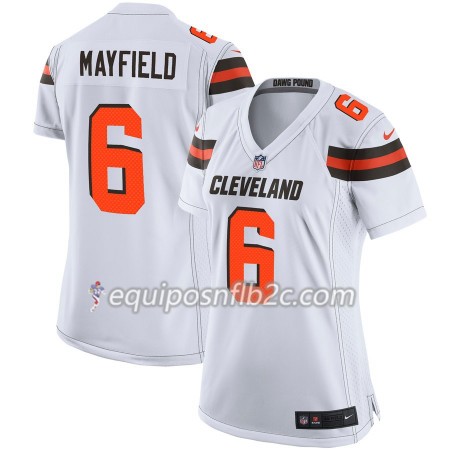 Camiseta Mujer NFL Cleveland Browns Baker Mayfield 6 Nike Blanco 